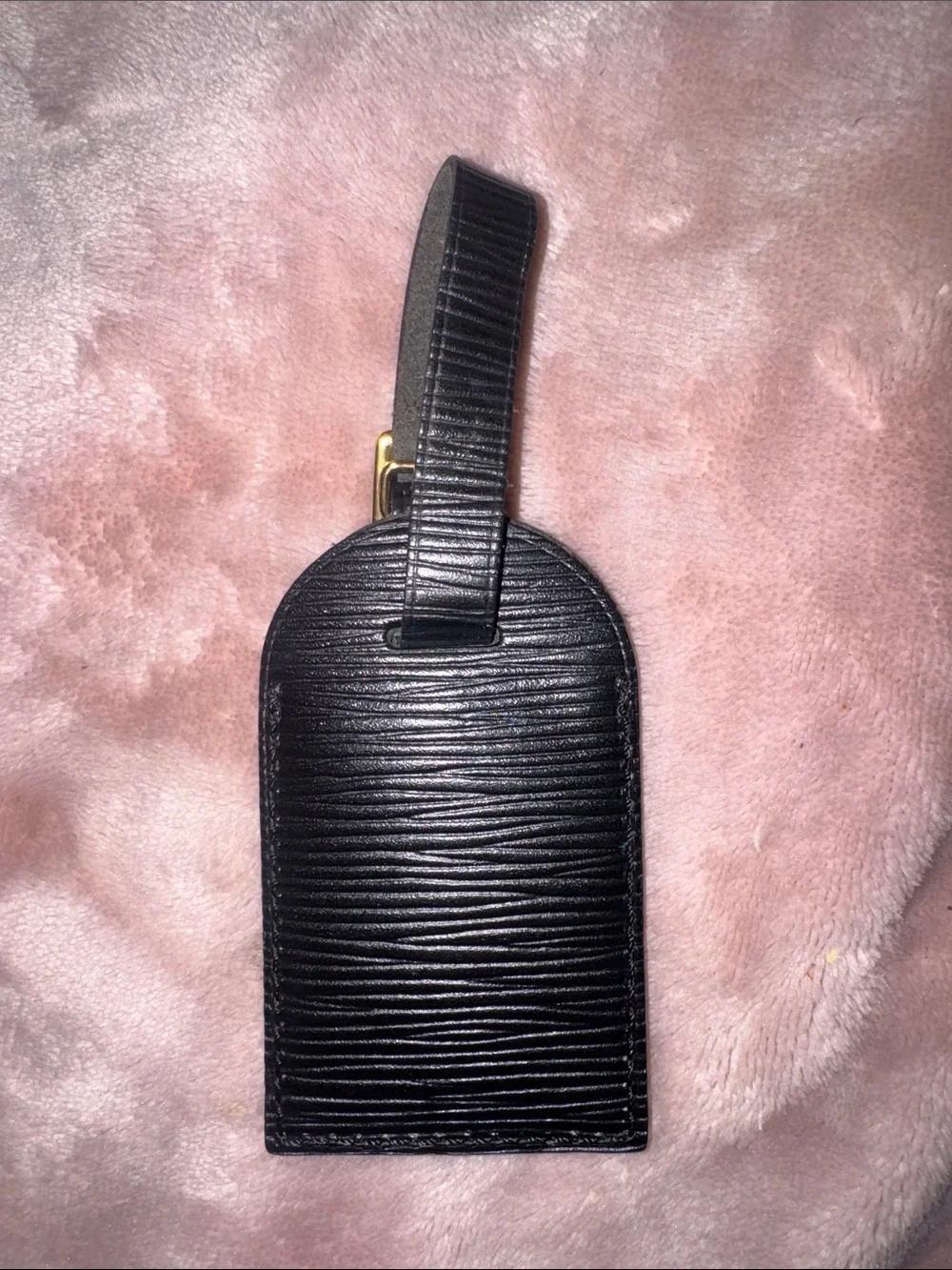 Louis Vuitton Black Epi Leather Luggage Tag pristine condition